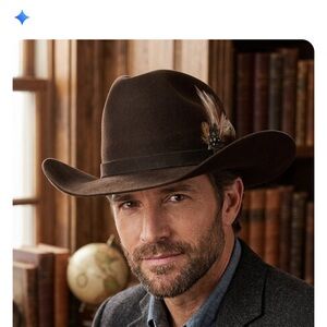 Vintage 80s Men’s Biltmore Brown Velour Western Cowboy Hat-Made in Canada